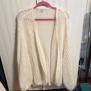 Toteme Cream Open-Knit Puffed Cardigan